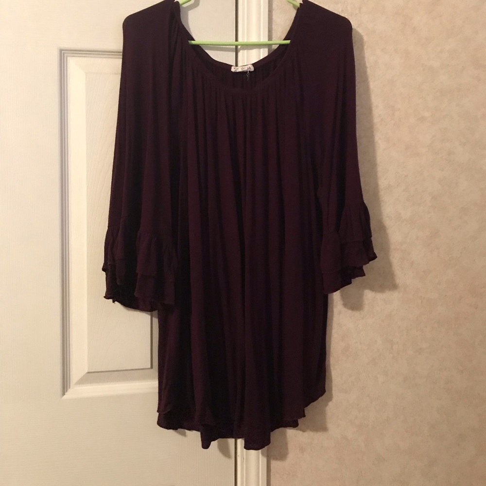 Purple bell sleeve top